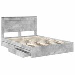 vidaXL Lit de Rangement Gris béton 150 x 200 cm Bois d'ingénierie