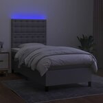 vidaXL Sommier à lattes de lit avec matelas et LED Gris clair 80x200cm