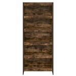 vidaXL Bibliothèque 2 Pièces Chêne Fumé 80 x 30 x 155 cm