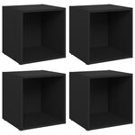 vidaXL Meubles TV 4 Pièces noir 37x35x37 cm bois d’ingénierie