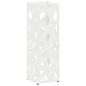 vidaXL Porte-parapluie Blanc 15 5 x 15 5 x 49 cm Métal