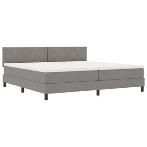 vidaXL Lit boxspring avec matelas Taupe 200 x 200 cm tissu