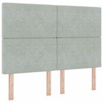 vidaXL Lit à ressort LED avec matelas Gris clair 160 x 200 cm Velours