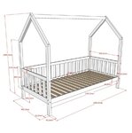 Lit cabane CABANE blanc 90x200 + tiroir enfants