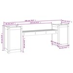 vidaXL Banc avec jardinières blanc 180x36x63 cm bois massif de pin