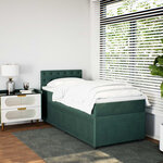 vidaXL Sommier à lattes de lit avec matelas Vert foncé 90x190 cm