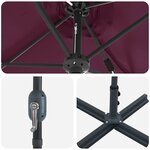 vidaXL Parasol de jardin Rouge bordeaux 370 x 197 x 239 cm