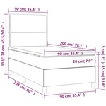 vidaXL Sommier à lattes de lit avec matelas et LED Blanc 90x200 cm