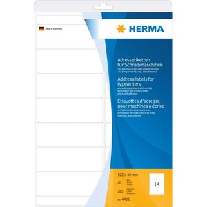 Boite de 280 Etiquettes 102x38 mm Coins Ronds Balnc HERMA