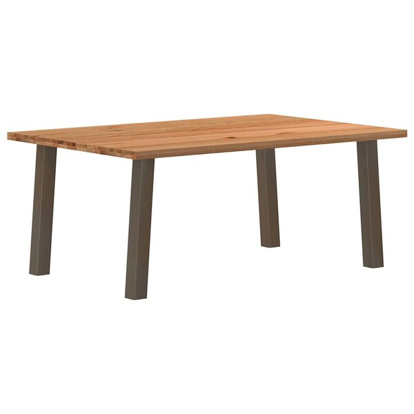 vidaXL Table à manger marron clair bois de chêne massif rectangulaire