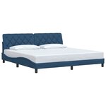 vidaXL Cadre de lit sans matelas bleu 200x200 cm tissu