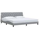 vidaXL Cadre de lit sans matelas gris clair 200x200 cm tissu