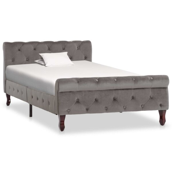 vidaXL Cadre de lit sans matelas gris velours 100x200 cm