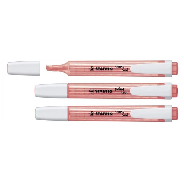 Surligneur de poche SWING COOL Pointe Biseautée 1 - 4 mm Rouge Orange x 3 STABILO