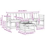 vidaXL Ensemble de canapés d'extérieur 5 pc Blanc et noir