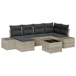 vidaXL Ensemble de 7 pièces de Canapé de Jardin avec Coussins Gris Poly Rotin