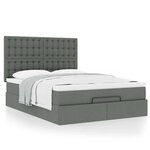 VidaXL Cadre de lit ottoman avec matelas gris foncé 140x190 cm tissu