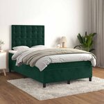 vidaXL Sommier à lattes de lit et matelas Vert foncé 120x200cm Velours