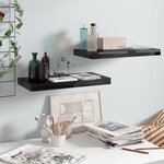 vidaXL Étagère murale flottante 2 Pièces Noir brillant 50x23x3 8 cm MDF