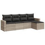 vidaXL Salon de jardin 5 Pièces avec coussins gris clair résine tressée