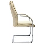 vidaXL Chaise de bureau cantilever Crème Similicuir