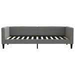 vidaXL Lit de jour avec gigogne et tiroirs gris foncé 100x200 cm tissu