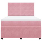 vidaXL Sommier à lattes de lit avec matelas Rose 140x200 cm Velours