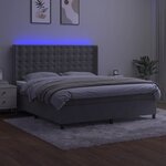 vidaXL Sommier à lattes de lit matelas et LED Gris clair 180x200 cm