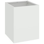 vidaXL Cache-pot de jardin Blanc 32 x 32 x 40 cm Acier laminé à froid