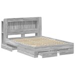 vidaXL Cadre de lit avec rangement Sonoma gris 160 x 200 cm