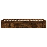 vidaXL Cadre de lit sans matelas chêne fumé 75x190cm bois d'ingénierie