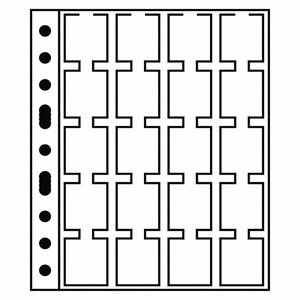 Recharges numismatiques Grande M20K pour 20 étuis carton.