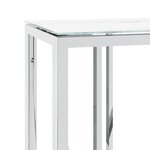 vidaXL Table console argenté 110x30x70 cm acier inoxydable et verre
