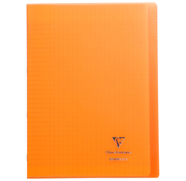 Cahier Protège-cahier Koverbook Piqué Polypro A4 96p séyès Orange Transparent CLAIREFONTAINE