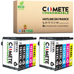 COMETE 18XL lot de 10 Cartouche Compatible Epson,Entreprise française