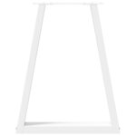 vidaXL Pieds de table à manger en forme de V  2 pièces  blanc  50x(72-73 3) cm  acier