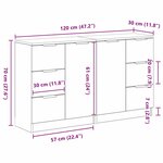 vidaXL Buffet Chêne noir 180 x 30 x 70 cm Bois d'ingénierie