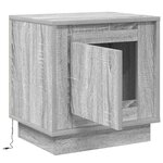 vidaXL Cabinet de chevet avec 2 Pièces Gris 44 x 34 5 x 45 cm