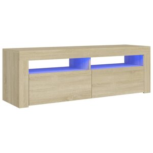 vidaXL Meuble TV avec lumières LED chêne sonoma 120x35x40 cm