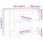 vidaXL Buffet vieux bois 102x37x75 5 cm bois d'ingénierie