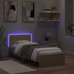 vidaXL Cadre de lit avec bandes LED Chêne Sonoma Bois d'ingénierie