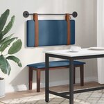 vidaXL Tête de lit suspendue Avec lumière LED Bleu PU antique