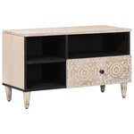 vidaXL Meuble TV Blanc 80 x 33 5 x 46 cm Bois de mangue massif