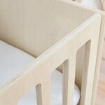 Lit évolutif bébé blanc + barreaux couleur naturel vernis 60 x 120 cm