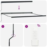 vidaXL Auvent rétractable bleu et blanc 4x3 m tissu et aluminium