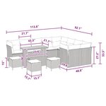 vidaXL Ensemble de canapé de jardin 13 Pièces Noir 110 x 55 x 71 cm