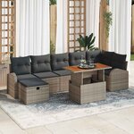 vidaXL Ensemble de canapé de jardin 8 Pièces Gris polyrotin