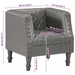 vidaXL Chaise cabriolet Gris Cuir véritable de chèvre