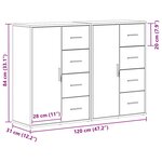 vidaXL Buffets 2 Pièces Chêne Artisan 60x31x84 cm Bois d'ingénierie