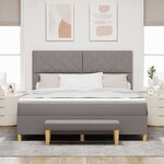 vidaXL Lit à ressorts avec matelas Taupe 180 x 200 cm tissu